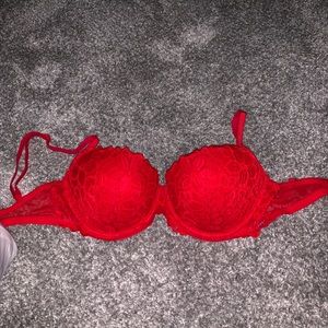 Red lingerie bra